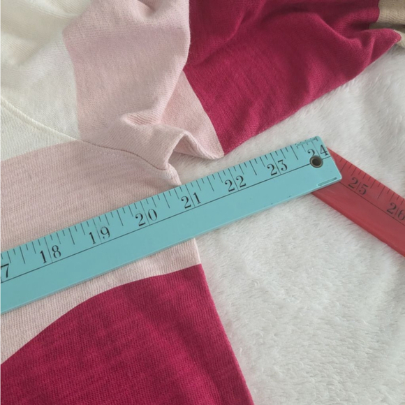 Faherty Azores S Pink Beige White Striped Sunset Hoodie - Small - Picture 6 of 8